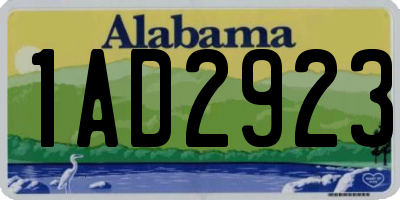 AL license plate 1AD2923