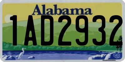 AL license plate 1AD2932