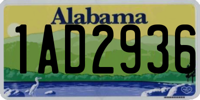 AL license plate 1AD2936