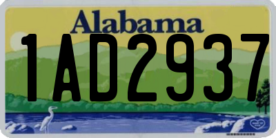 AL license plate 1AD2937