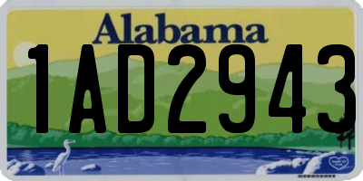 AL license plate 1AD2943