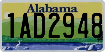 AL license plate 1AD2948