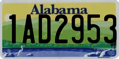 AL license plate 1AD2953