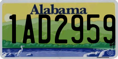 AL license plate 1AD2959