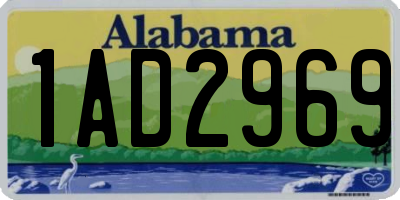 AL license plate 1AD2969