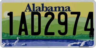 AL license plate 1AD2974