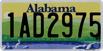 AL license plate 1AD2975