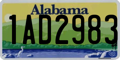AL license plate 1AD2983