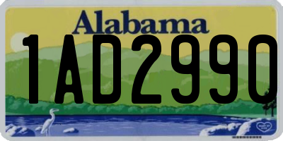 AL license plate 1AD2990