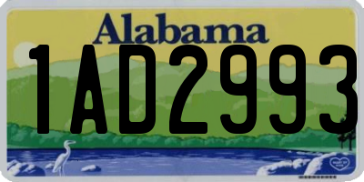 AL license plate 1AD2993