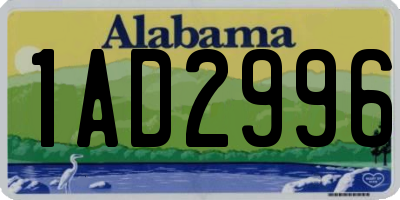 AL license plate 1AD2996
