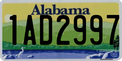 AL license plate 1AD2997