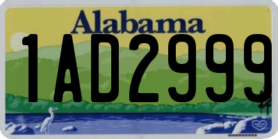 AL license plate 1AD2999