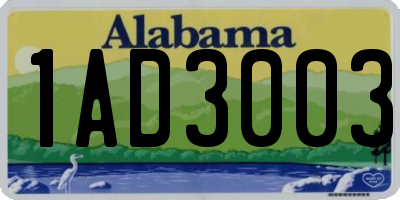 AL license plate 1AD3003