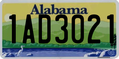 AL license plate 1AD3021