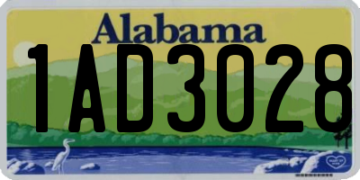 AL license plate 1AD3028
