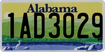AL license plate 1AD3029