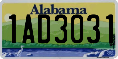 AL license plate 1AD3031