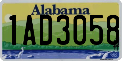 AL license plate 1AD3058