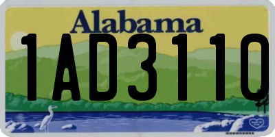 AL license plate 1AD3110