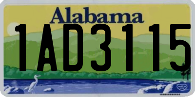 AL license plate 1AD3115