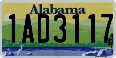 AL license plate 1AD3117