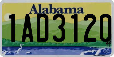 AL license plate 1AD3120