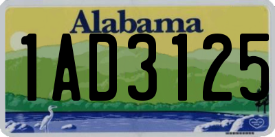 AL license plate 1AD3125