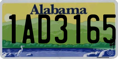 AL license plate 1AD3165