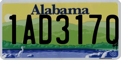 AL license plate 1AD3170