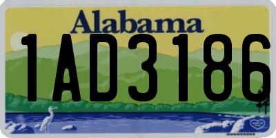 AL license plate 1AD3186
