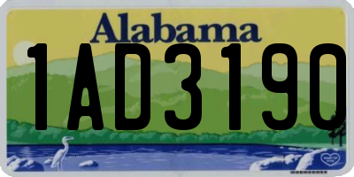 AL license plate 1AD3190