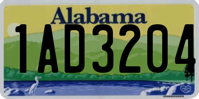 AL license plate 1AD3204