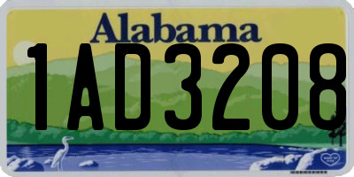 AL license plate 1AD3208