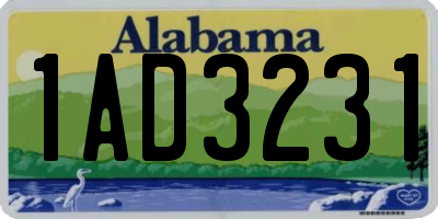 AL license plate 1AD3231