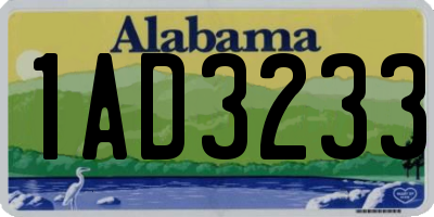 AL license plate 1AD3233