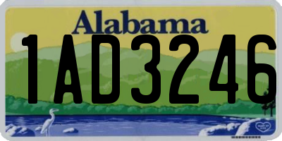 AL license plate 1AD3246