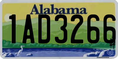 AL license plate 1AD3266