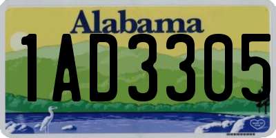 AL license plate 1AD3305