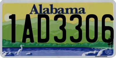 AL license plate 1AD3306