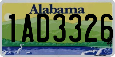 AL license plate 1AD3326
