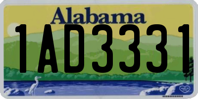 AL license plate 1AD3331