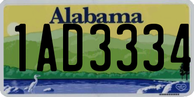 AL license plate 1AD3334