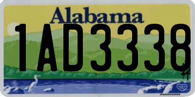 AL license plate 1AD3338