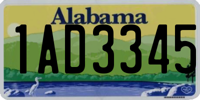 AL license plate 1AD3345