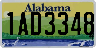 AL license plate 1AD3348