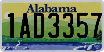 AL license plate 1AD3357