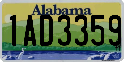 AL license plate 1AD3359