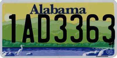 AL license plate 1AD3363