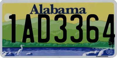 AL license plate 1AD3364